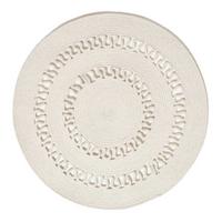 TEPPICH geflochten rund mit Häkel-Muster 90 cm - Creme, Textil (90/90cm) - Homescapes