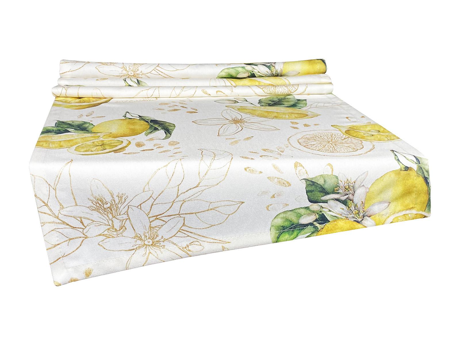 TISCHLÄUFER Italy Collection Zitronen 40/130 cm - Ecru/Gelb, Textil (40/130cm) - beties Heimtextil