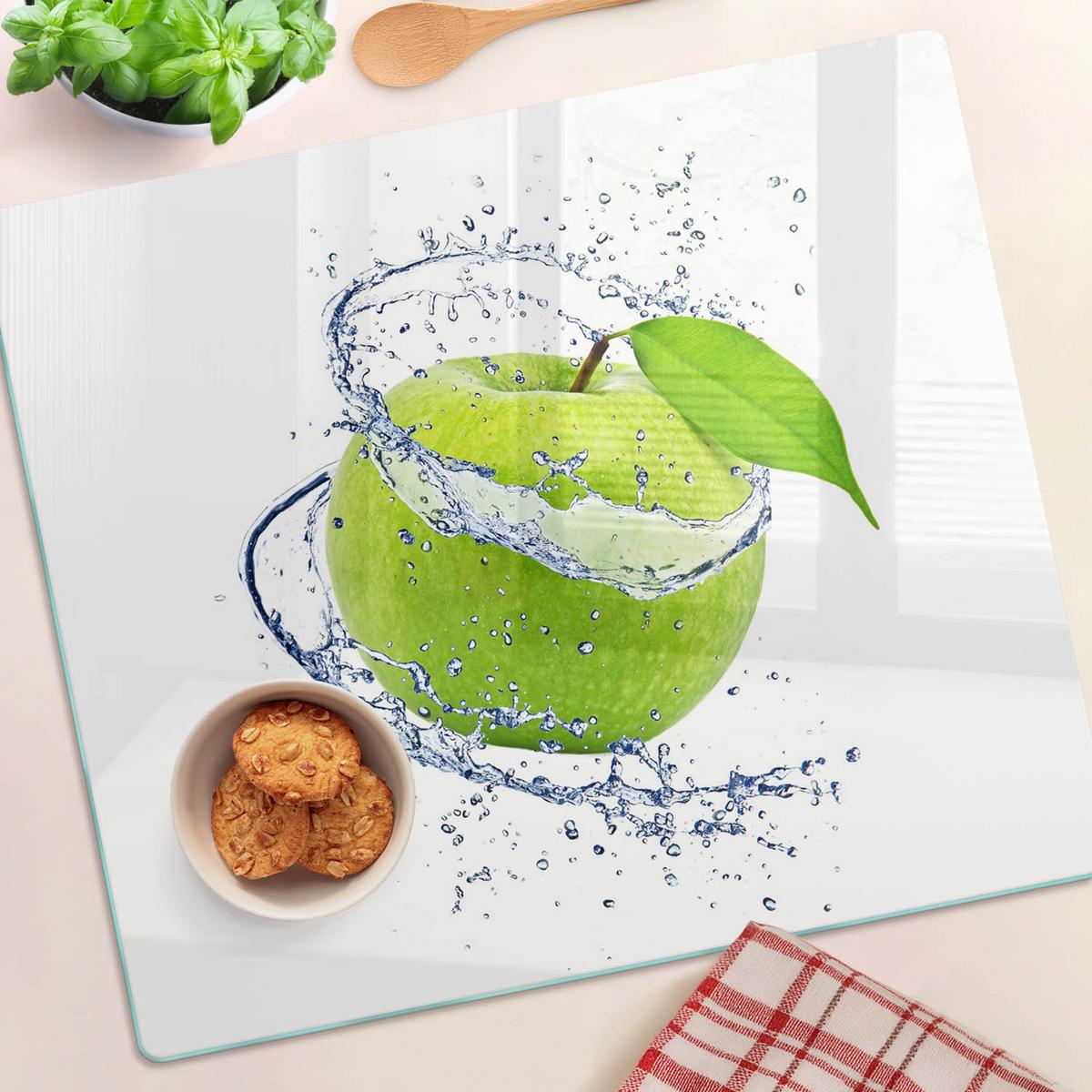GLASPLATTE 60x52 cm Grüner Apfel - Grün, Glas (60/0.4/52cm) - TULUP