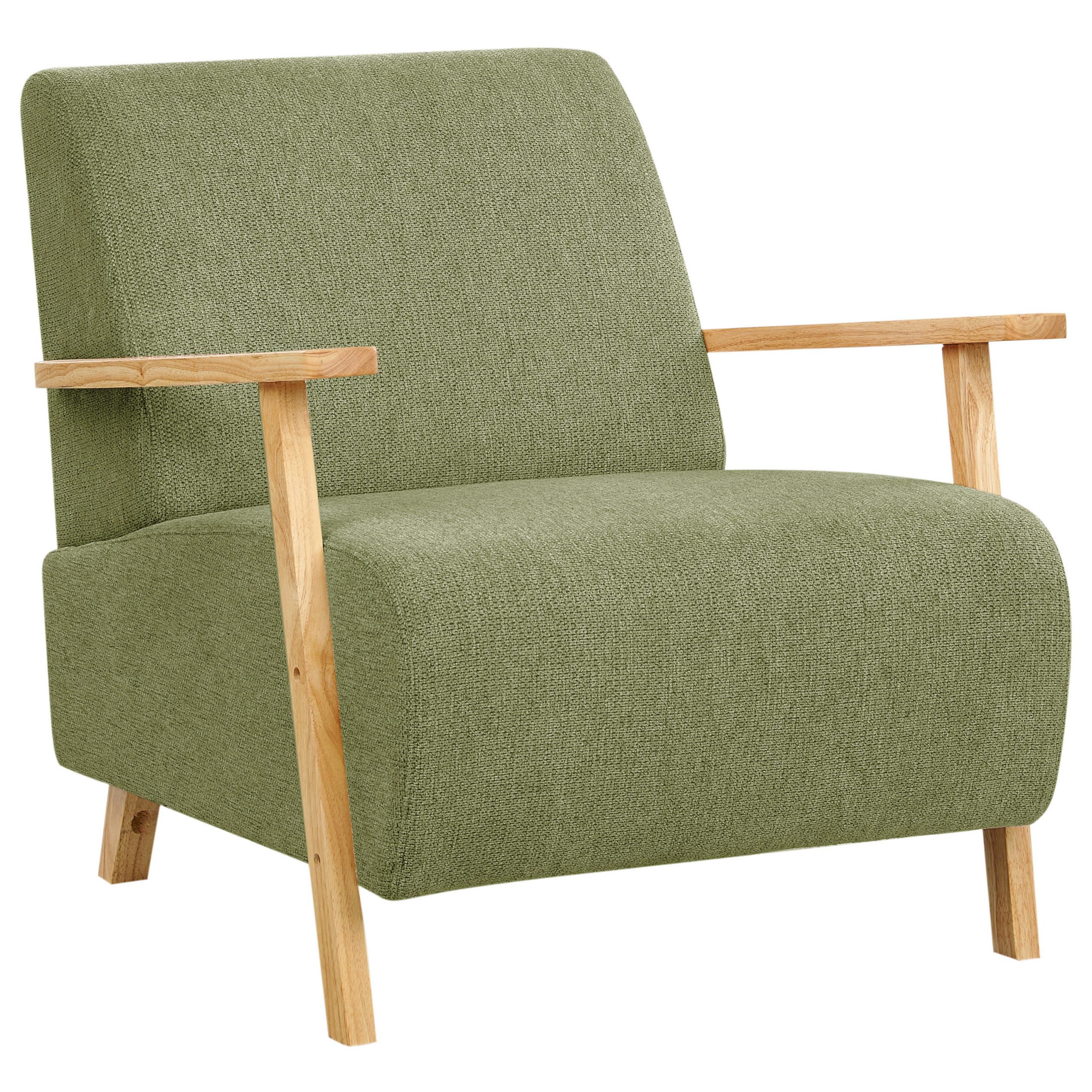 SESSEL Grün Lesja - Hellbraun/Grün, Textil (77/79/90cm) - Beliani