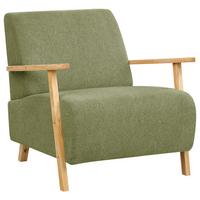 SESSEL Grün Lesja - Hellbraun/Grün, Textil (77/79/90cm) - Beliani
