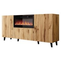 KOMMODE Vamos 180 mit Kamin - Schwarz/Braun, Holzwerkstoff/Kunststoff (181/82/42cm) - MIRJAN24