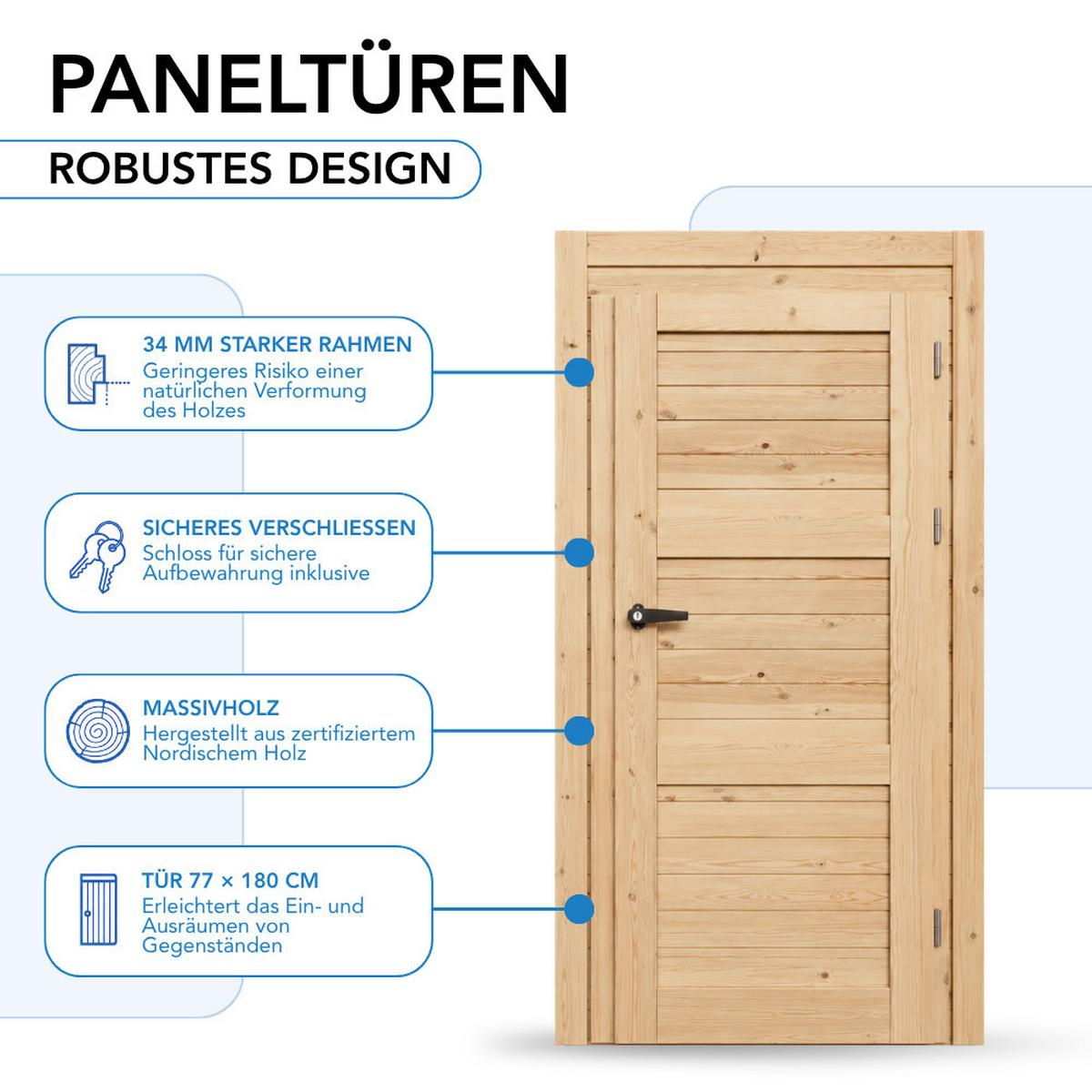 GARTENHAUS Holz 6,18 m², 306/210/202 cm, ohne Boden, M326F2 - Beige, Holz (306/210/202cm) - Timbela