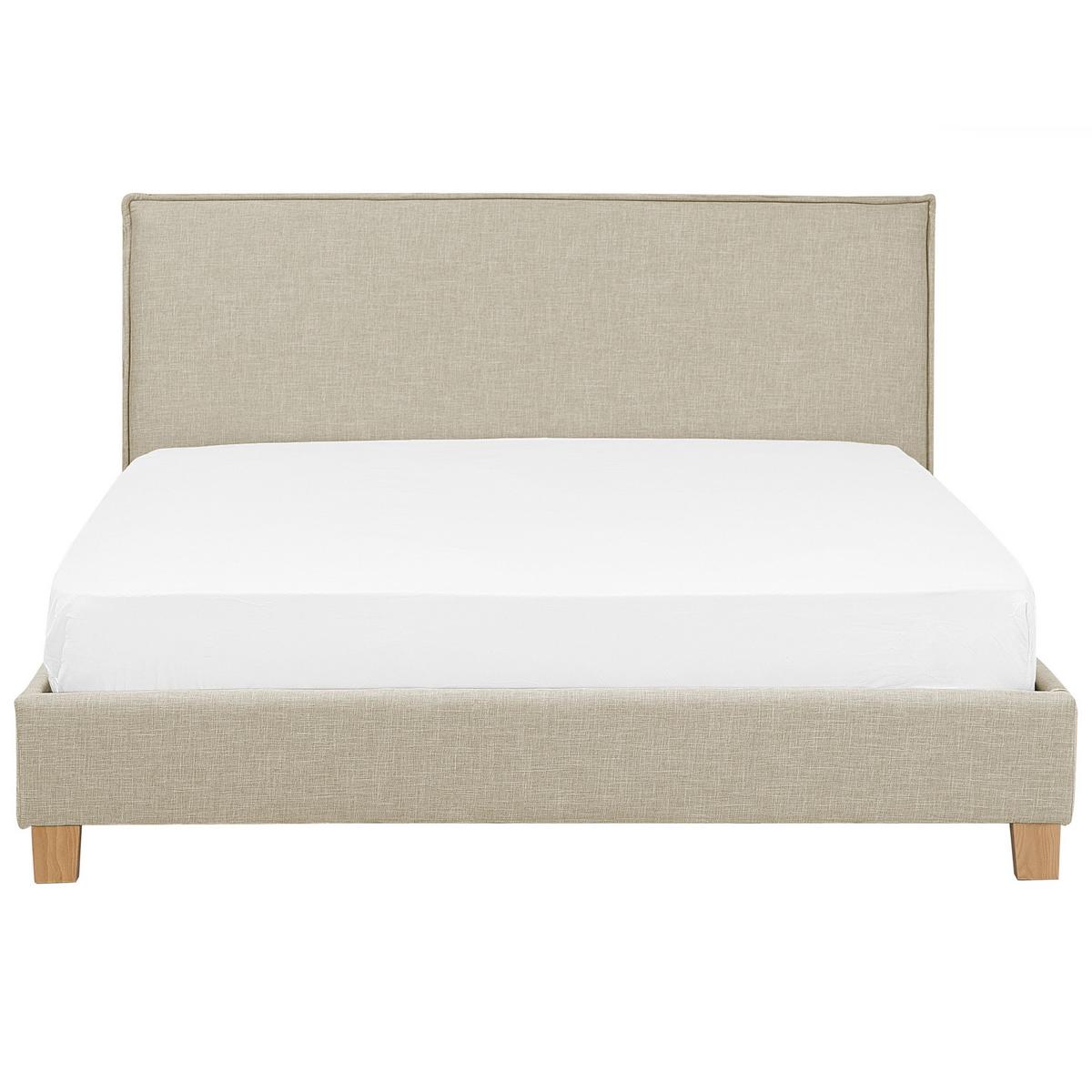 POLSTERBETT mit Lattenrost 180x200 cm Beige Sennez - Beige, Textil (180/200cm) - Beliani
