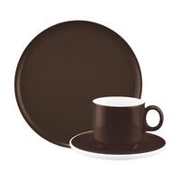 KAFFEESERVICE Sento Home Pure Colors Chocolate Brown 18-tlg. - Dunkelbraun, Keramik (2/2/2cm) - Seltmann Weiden