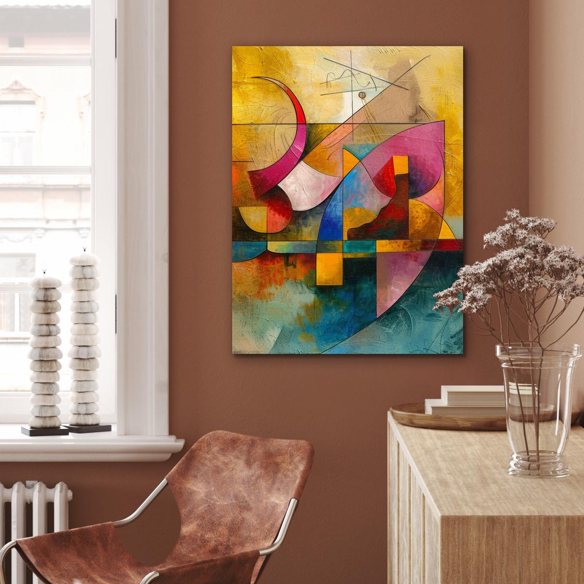 METALLBILD Kunst - Abstrakt - Modern 60x80 cm - Gelb, Metall (60/80cm) - MuchoWow
