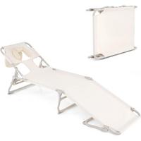 SONNENLIEGE Beige - Beige, Metall (190/32/56cm) - COSTWAY