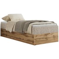 BOXBETT WOOD ZERO 90/200 - Beige Struktur - H4 - Topper T25 - Beige, Textil (90/200cm) - MKS