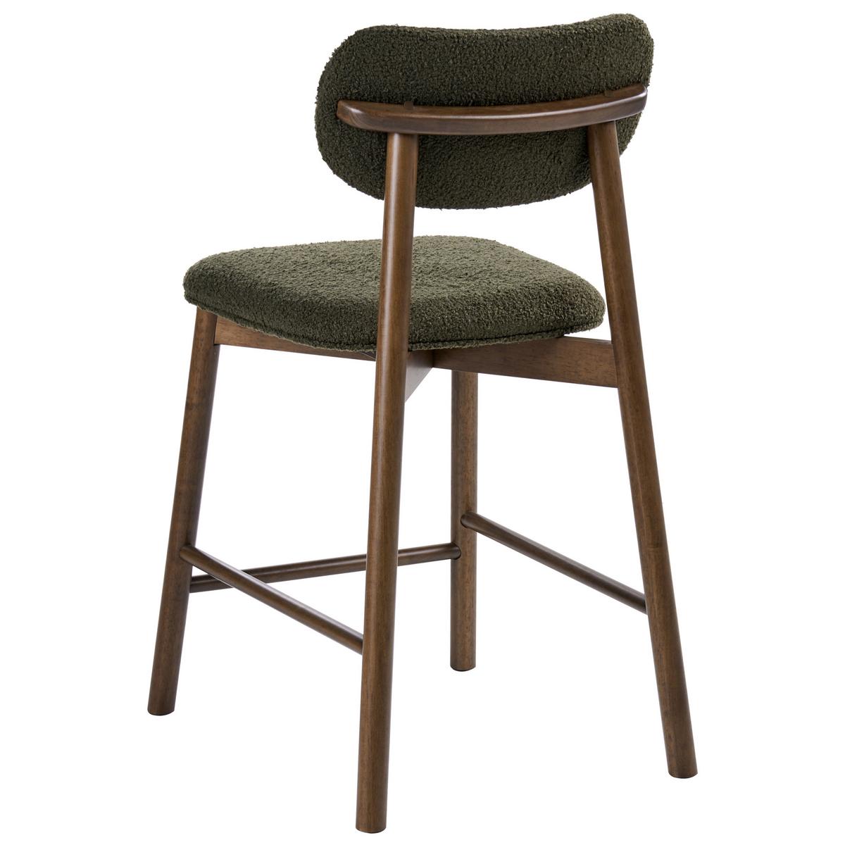 BARSTUHL 2er-Set Bouclé Braun/GrünMills - Braun, Textil (51/96/61cm) - Beliani