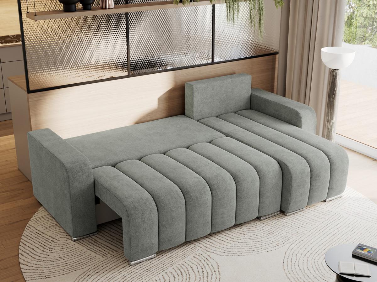 ECKSOFA KIRASSO L Grau Stukture - Grau, Textil (245/147cm) - MKS