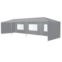 PARTYZELT Wedau - Dunkelgrau, Kunststoff/Metall (900/255/300cm) - casa.pro