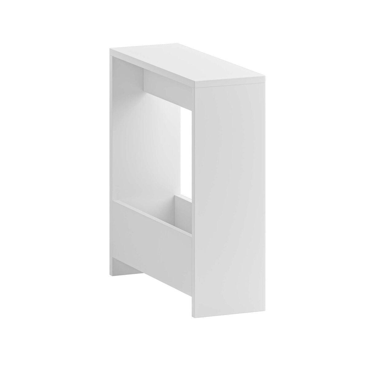 BEISTELLTISCH mit Stauraum 55/20/60 cm - Weiß, Holzwerkstoff (17/20/60cm) - Calicosy