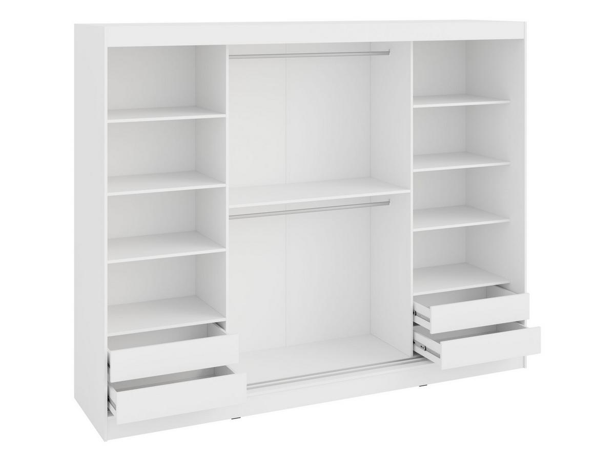 KLEIDERSCHRANK Norlio 250 mit LED Beleuchtung - Silberfarben/Schwarz, Holzwerkstoff/Kunststoff (250/203/65cm) - MIRJAN24