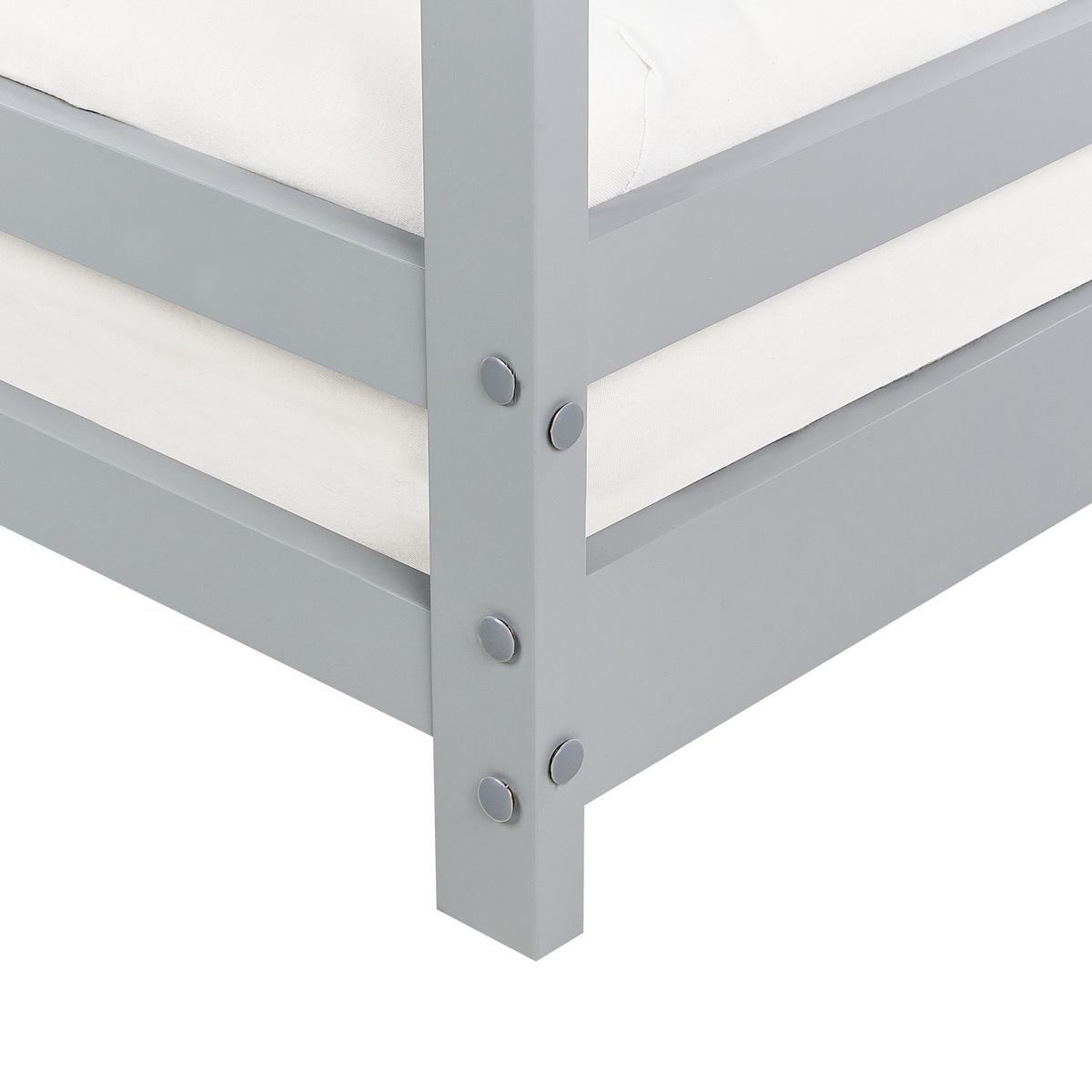 KINDER-HAUSBETT Grau 90-200 cm Appy - Grau, Holz (90/200cm) - Beliani