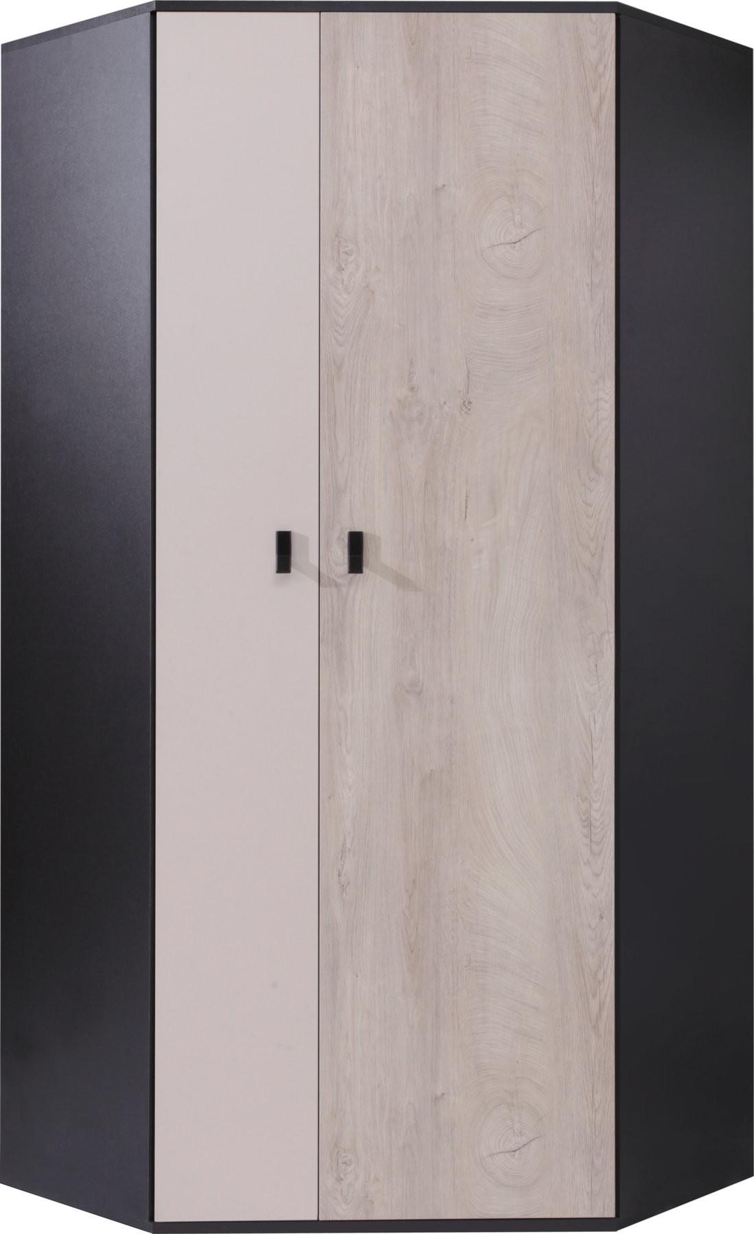 DREHTÜRENSCHRANK ISEO 90/190/90cm 2-türig Eichefarben - Blau/Eichefarben, Holzwerkstoff (90/190/90cm) - MASSENO