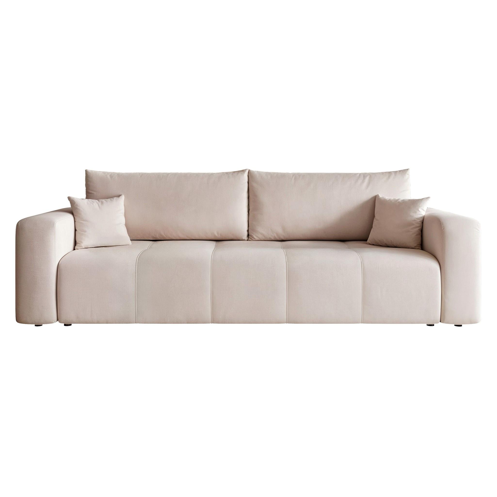 SCHLAFSOFA Leros - Beige, Holzwerkstoff/Textil (244/79/93cm) - Fun Möbel