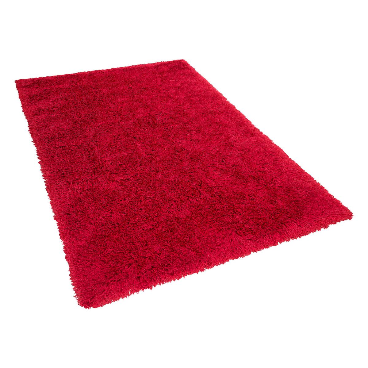 SHAGGY-TEPPICH Cide 200/140 cm - Rot, Kunststoff (140/200cm) - Beliani