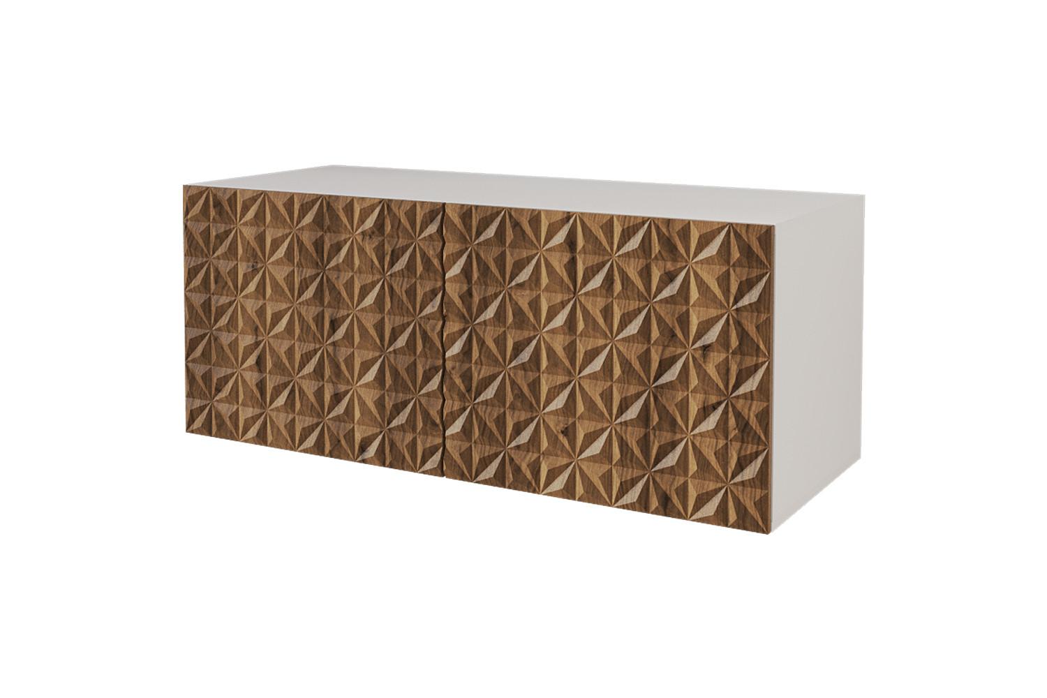 LOWBOARD VIRA-W 100x40x40 cm - Weiß / Katania - Eiche Wotan, Holzwerkstoff (100/40/40cm) - ALTDECOR