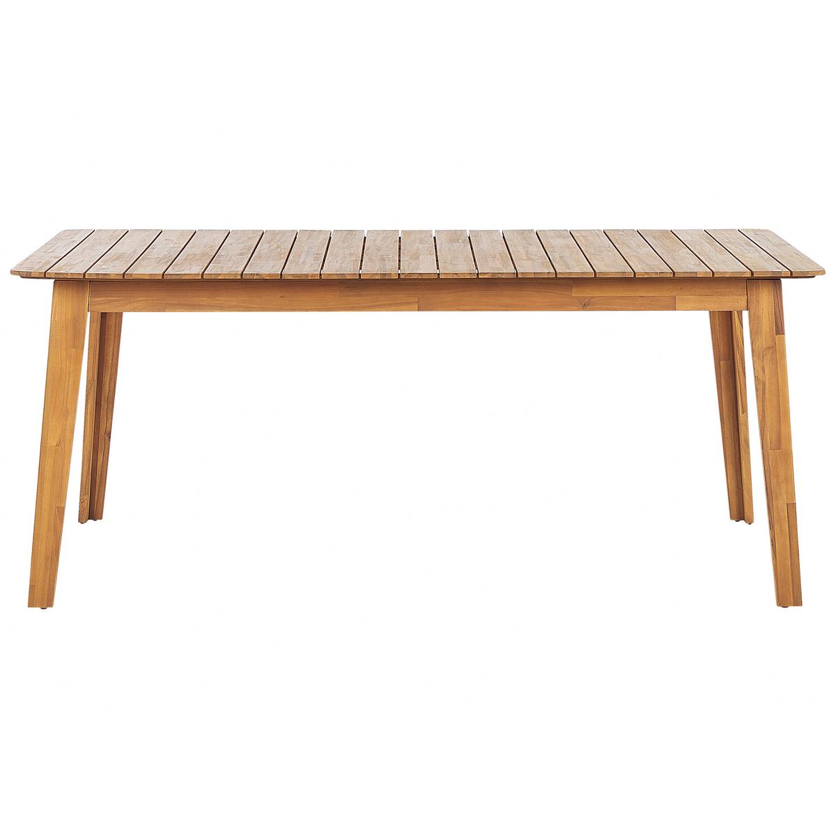 GARTENTISCH Akazienholz hellbraun 180/90 cm Fornelli - Hellbraun, Holz (180/90/75cm) - Beliani