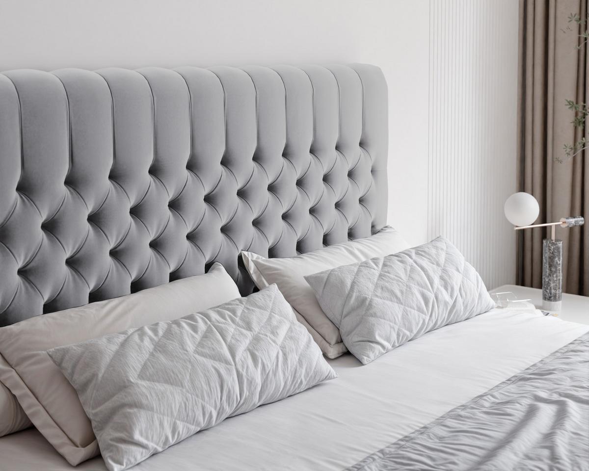 BOXBETT 200x200 cm mit Topper - Hellgrau, Holzwerkstoff/Textil (200/200cm) - Idohome