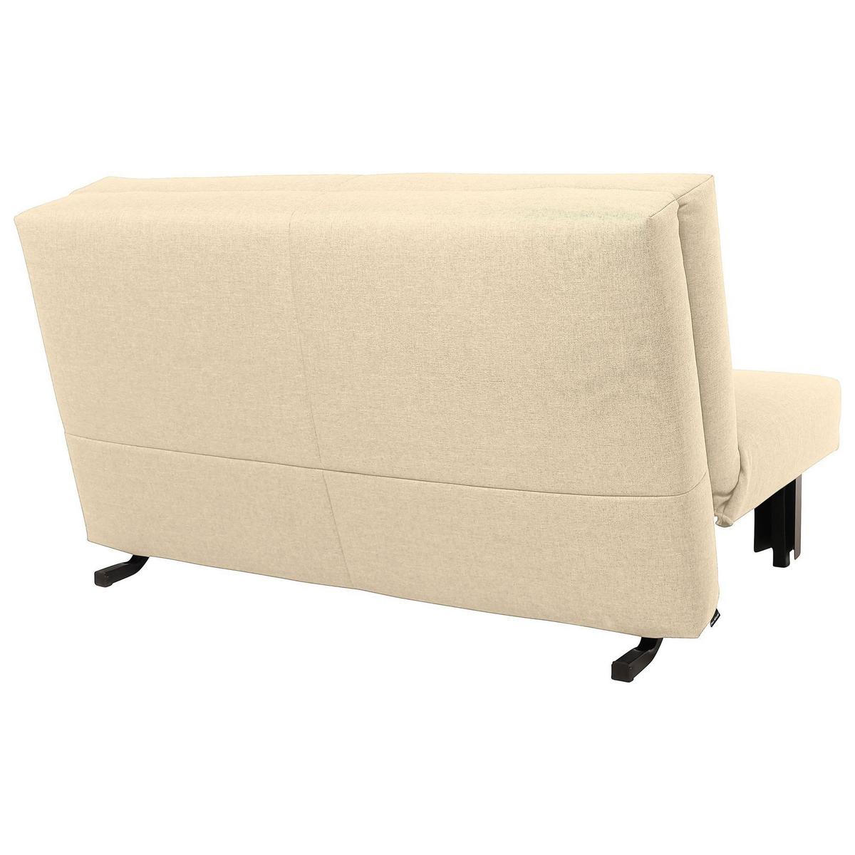 FALTSOFA Kalomira Bezug Flachgewebe Metall schwarz / beige - Weiß, Kunststoff (145/84/100cm) - 58aufmkessel