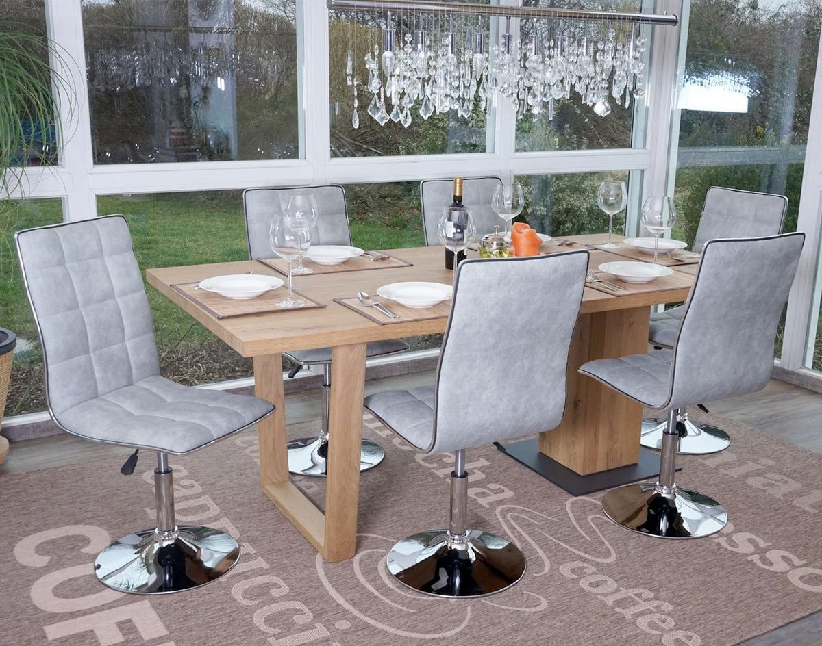 ESSZIMMERSTUHL Beton Dekor 6er-Set - Grau, Textil (43/103/54cm) - MCW