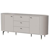 KOMMODE Zalia mit 2 Türen und 3 Schubladen, 190 cm, im Retro-Stil, Kaschmir - Kaschmir, Holzwerkstoff (190/81/40cm) - Beautysofa