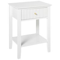 NACHTTISCH mit 1 Schublade Weiß Assisi - Weiß, Holzwerkstoff (35/48/62cm) - Beliani