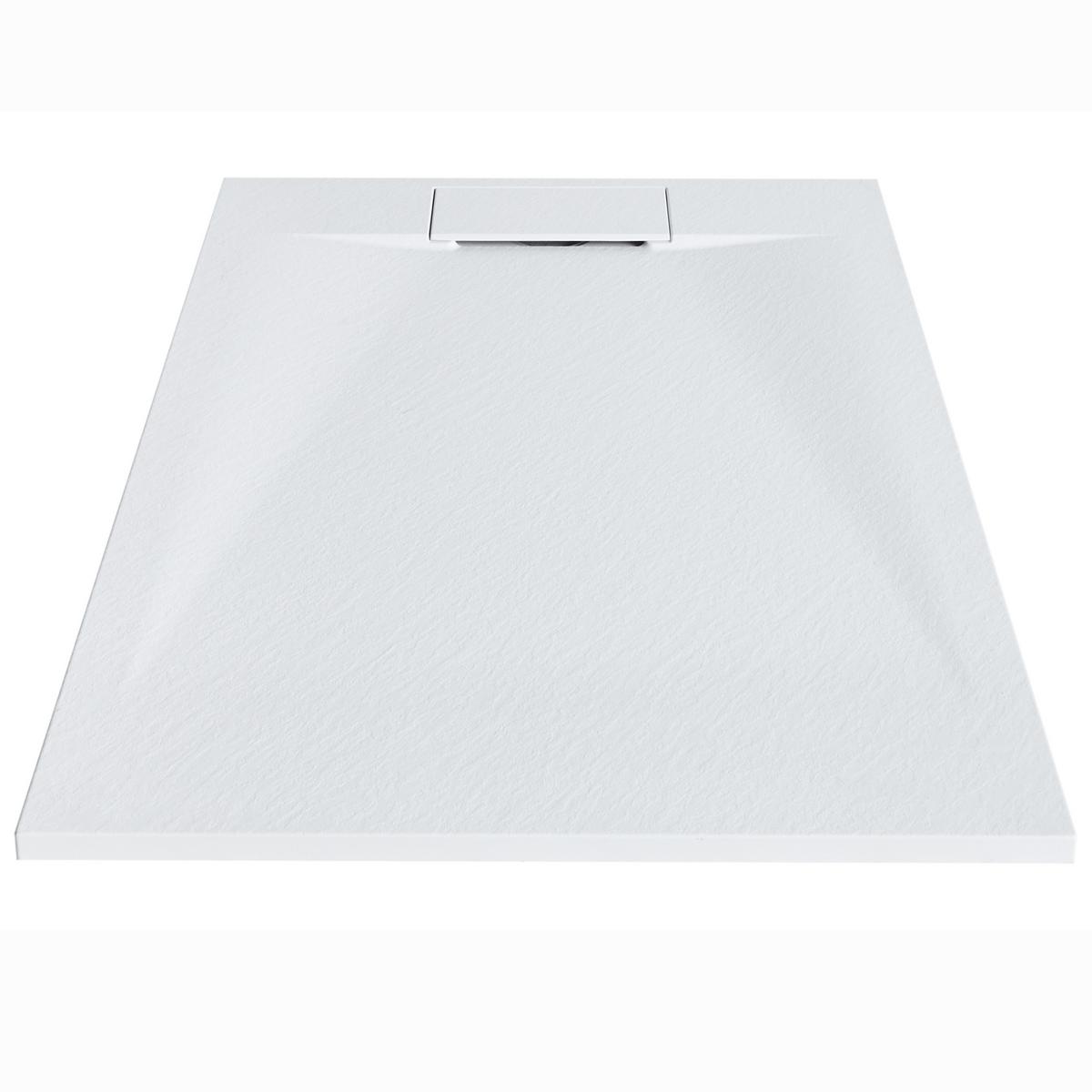 DUSCHWANNE 80/120/3 cm Weiß Azzurro - Weiß, Kunststoff (120/3/80cm) - Beliani