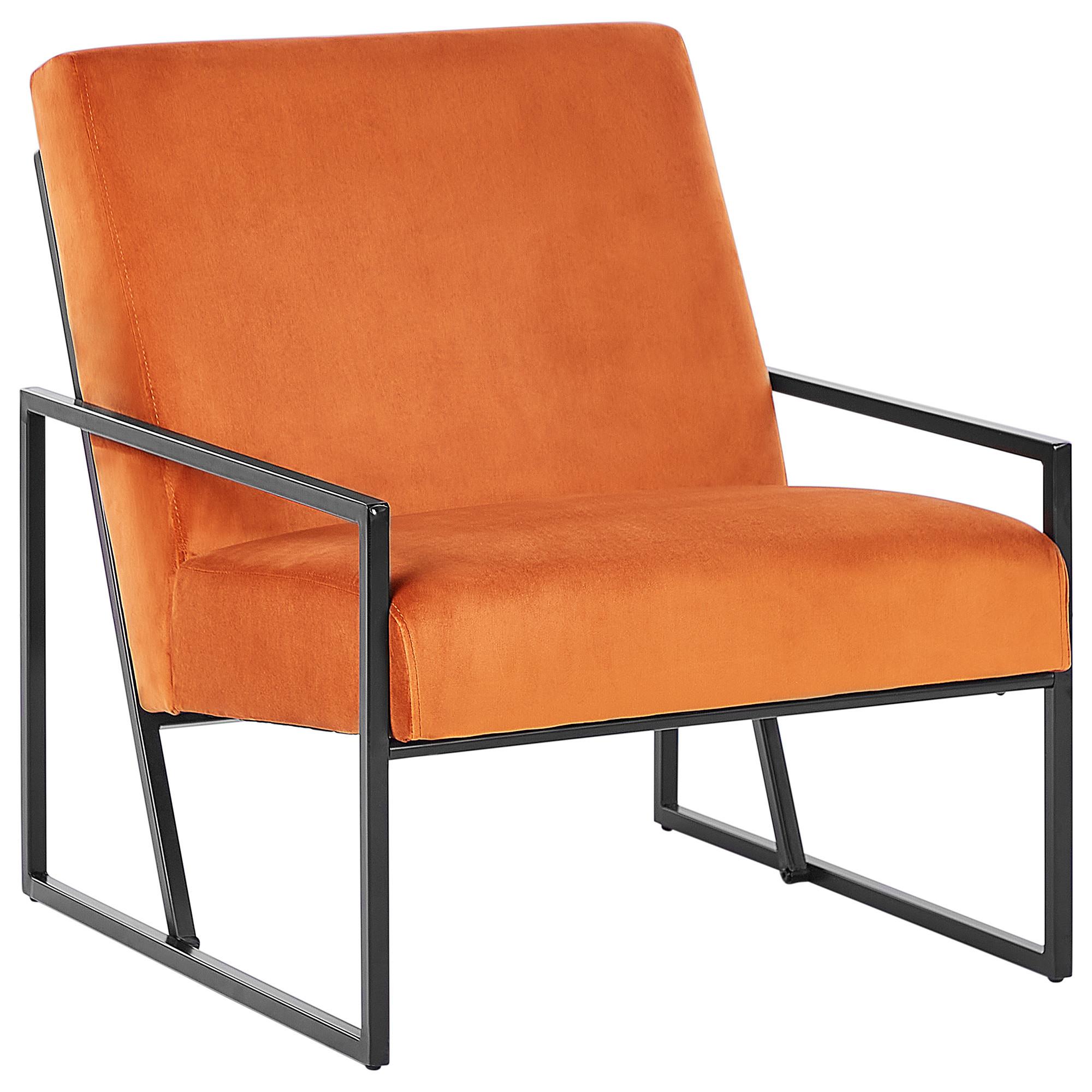 SESSEL Orange Delary - Schwarz/Orange, Textil (69/83/83cm) - Beliani