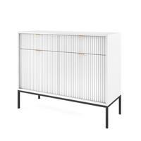 KOMMODE STELLARE 104/83/39 cm mit 2 Schubladen 2 Türen Weiß - Weiß, Holzwerkstoff (104/83/39cm) - MASSENO