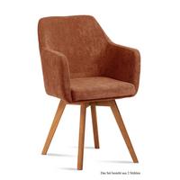 ARMLEHNSTUHL (2er-Set) Dolli 57x87x60 Eiche geölt/Cognac - Cognac/Eichefarben, Kunststoff (60/87/57cm) - 58aufmkessel