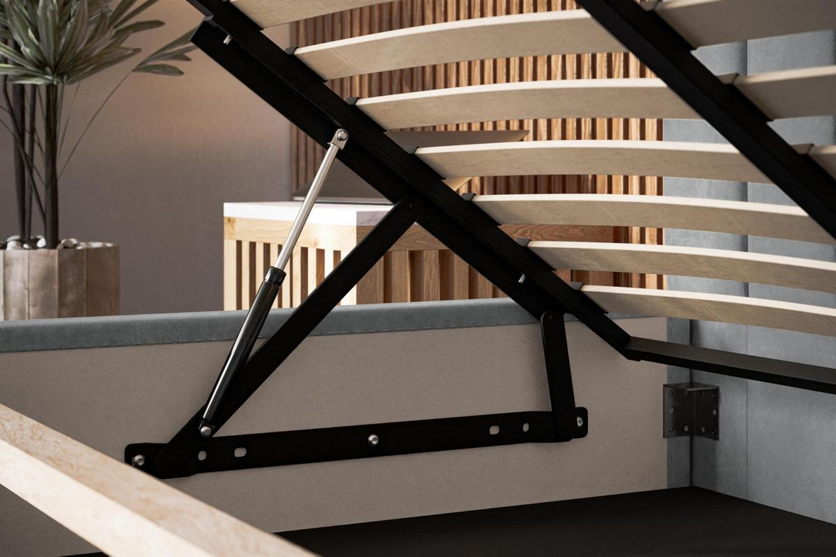 BETT 160x200 - Polsterbett mit Bettkasten und Metallrahmen - Modern Betten - Weicher Jasminstoff - Kollektion Sapporo - Schwarz - Schwarz, Holz/Textil (160/200cm) - Alpi-Möbel