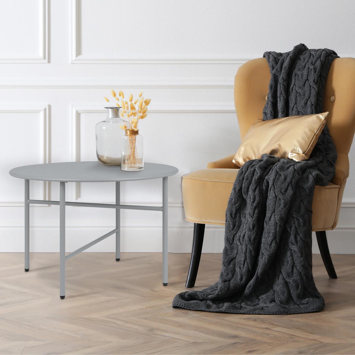 BEISTELLTISCH Finn Ø 53/36 cm Grau - Grau, Metall (53/53/36cm) - BoMoe