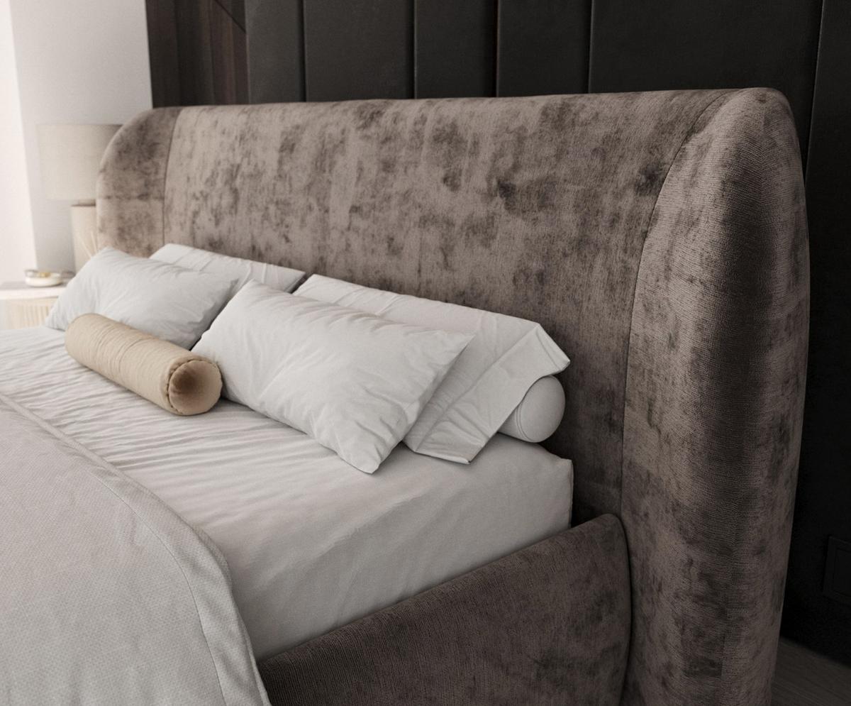 POLSTERBETT Bellano mit Stauraum 200/200 cm Braun im Lotta Stoff - Schwarz/Naturfarben, Holz/Holzwerkstoff (200/200cm) - AltaBeds