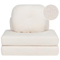 1-SITZER BODENSOFA Bouclé weiß mit Schlaffunktion Olden - Weiß, Textil (81/54/91cm) - Beliani