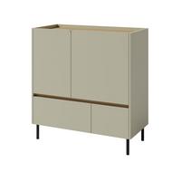 KOMMODE Lico mit 2 Schubalden und 2 Türen, Eukalyptus - Eukalyptusholzfarben, Holzwerkstoff (95/105/40cm) - Beautysofa
