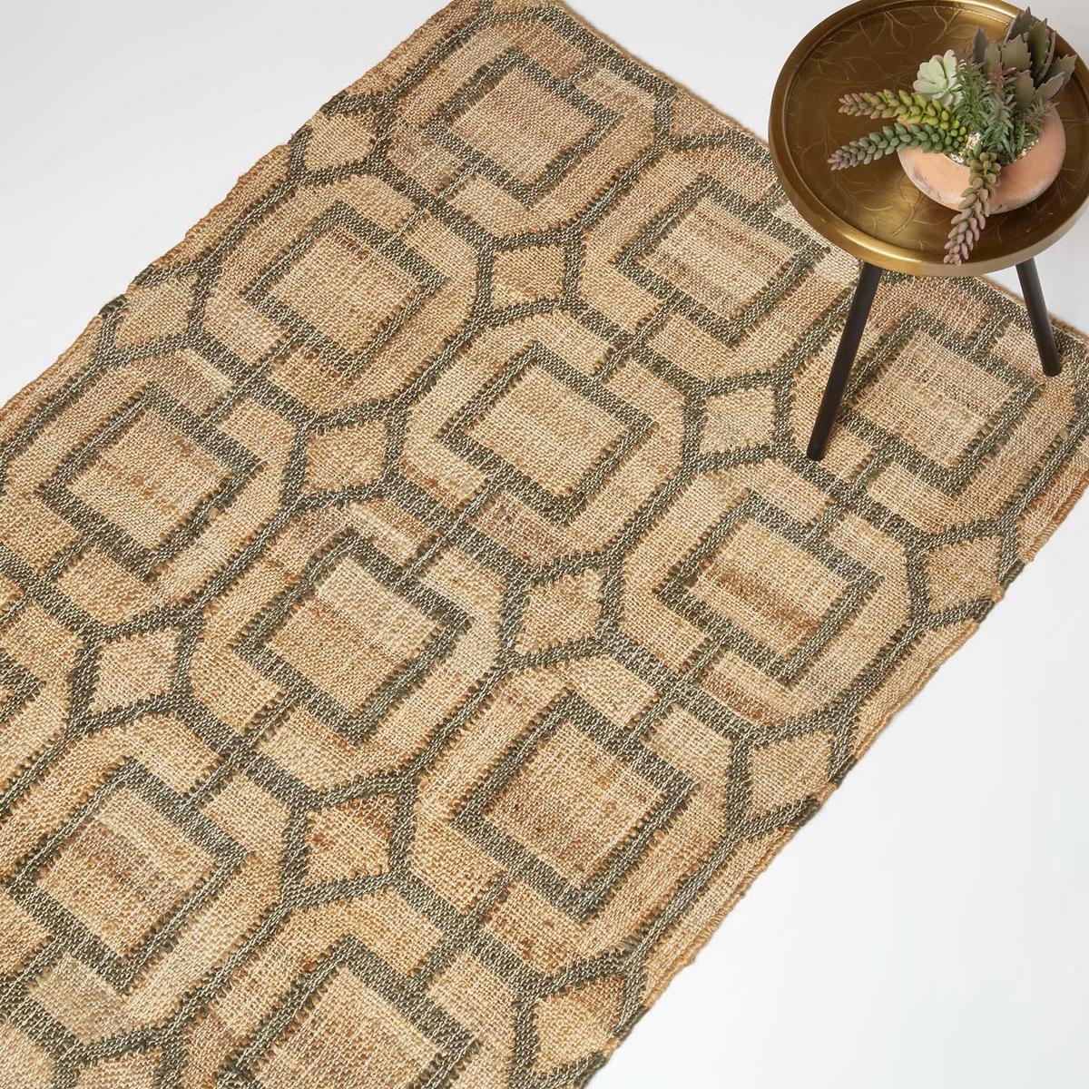 JUTETEPPICH Tiran geometrisch gemustert 160/230 cm - Grau, Naturmaterialien (160/230cm) - Homescapes