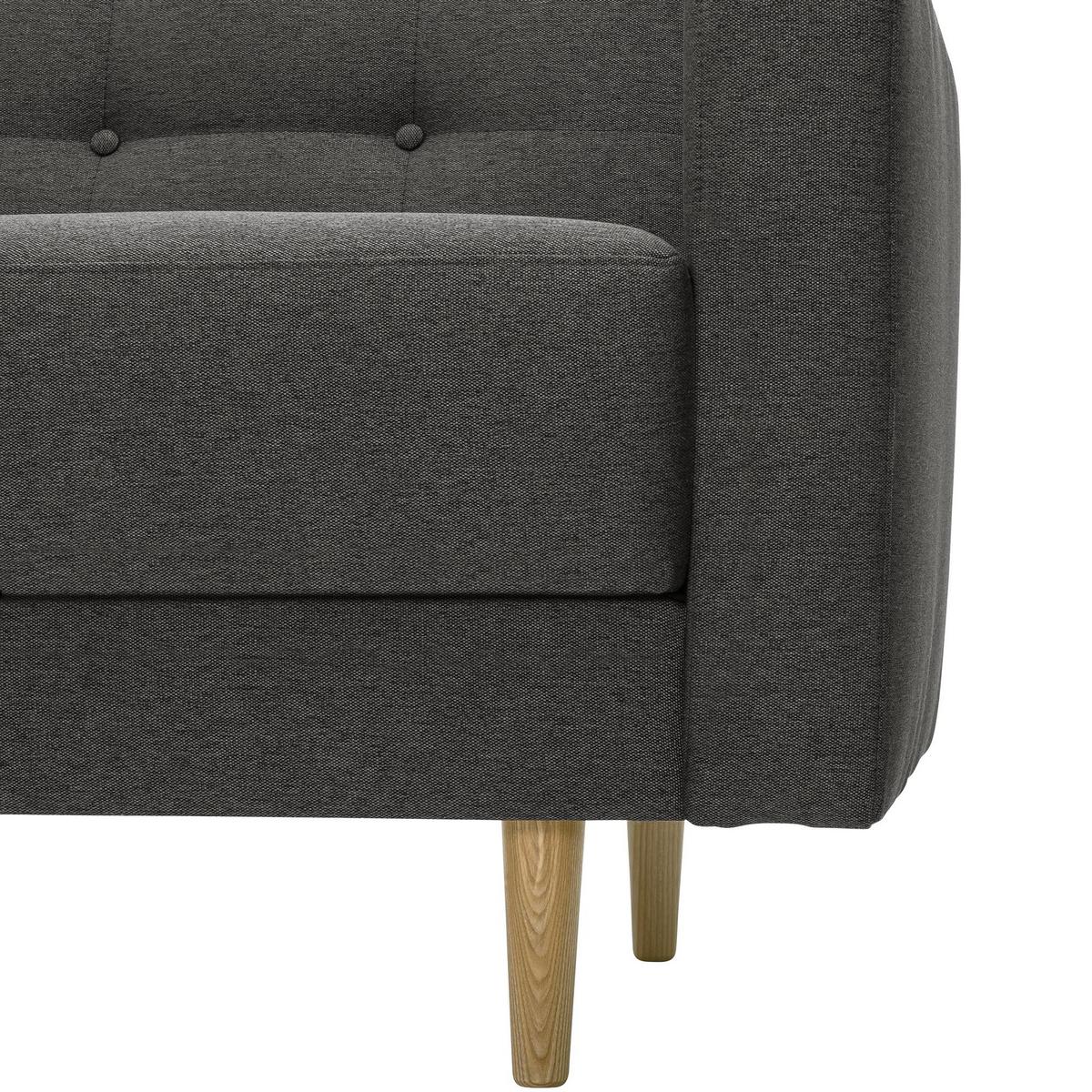 SOFA 3-Sitzer mit Bettfunktion Kazia Flachgewebe anthrazit - Anthrazit, Kunststoff (224/81/83cm) - 58aufmkessel
