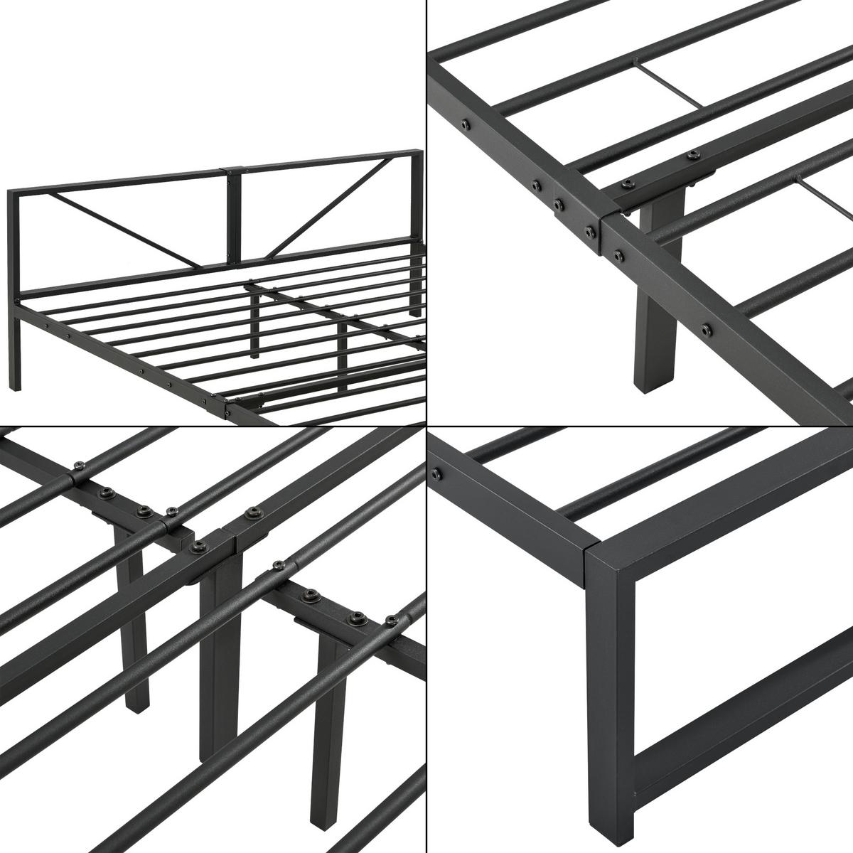 METALLBETT Meran - Schwarz, Metall (180/200cm) - [en.casa]
