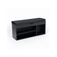 GARDEROBENBANK BASILICATA, Stoff, Schwarz, 104 x 32 x 51 cm - Schwarz, Holzwerkstoff/Textil (104/51/32cm) - KADIMA DESIGN