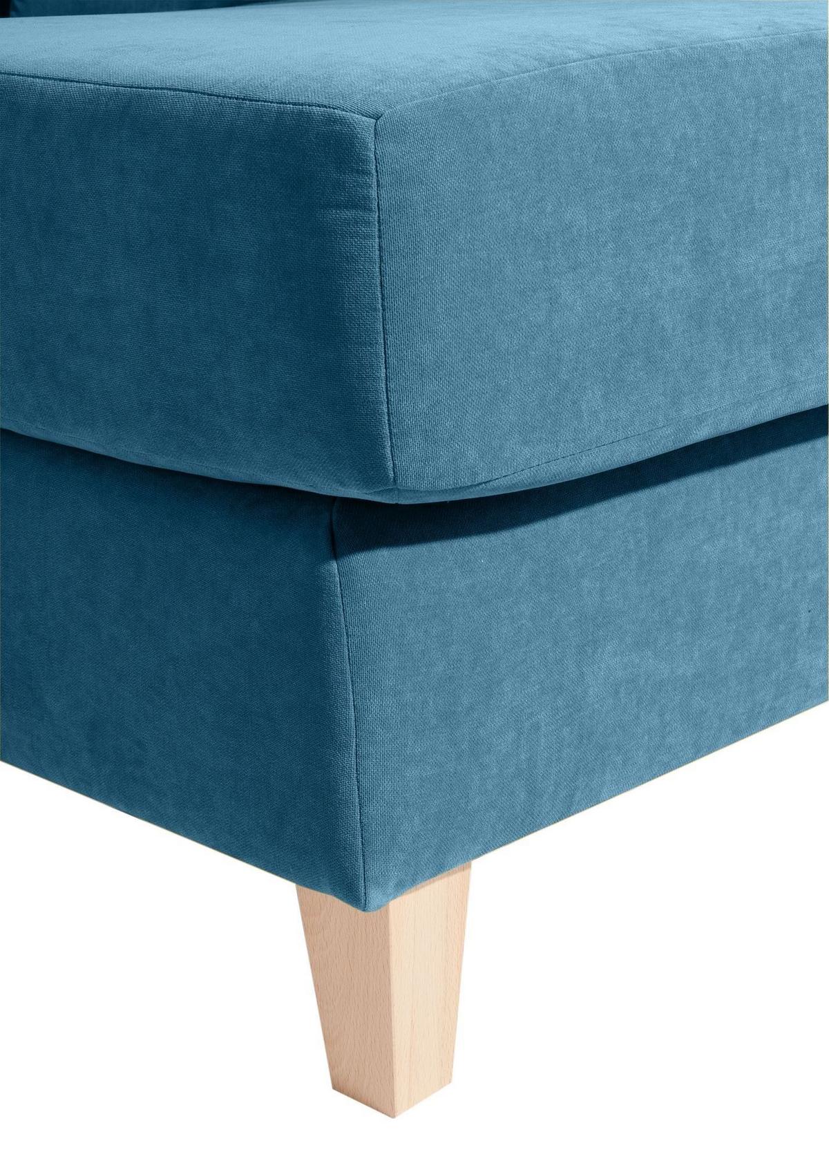 SESSEL XXL Karil Bezug Veloursstoff Buche natur / petrol - Blau, Kunststoff (136/107/142cm) - 58aufmkessel