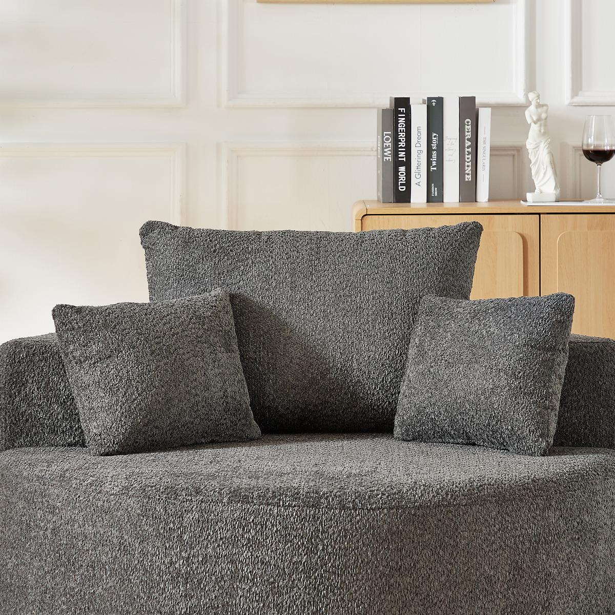 SESSEL aus chenille-schaumstoff, ohne montage & modular kombinierbar - Grau, Textil (127/82/127cm) - Urban Meuble