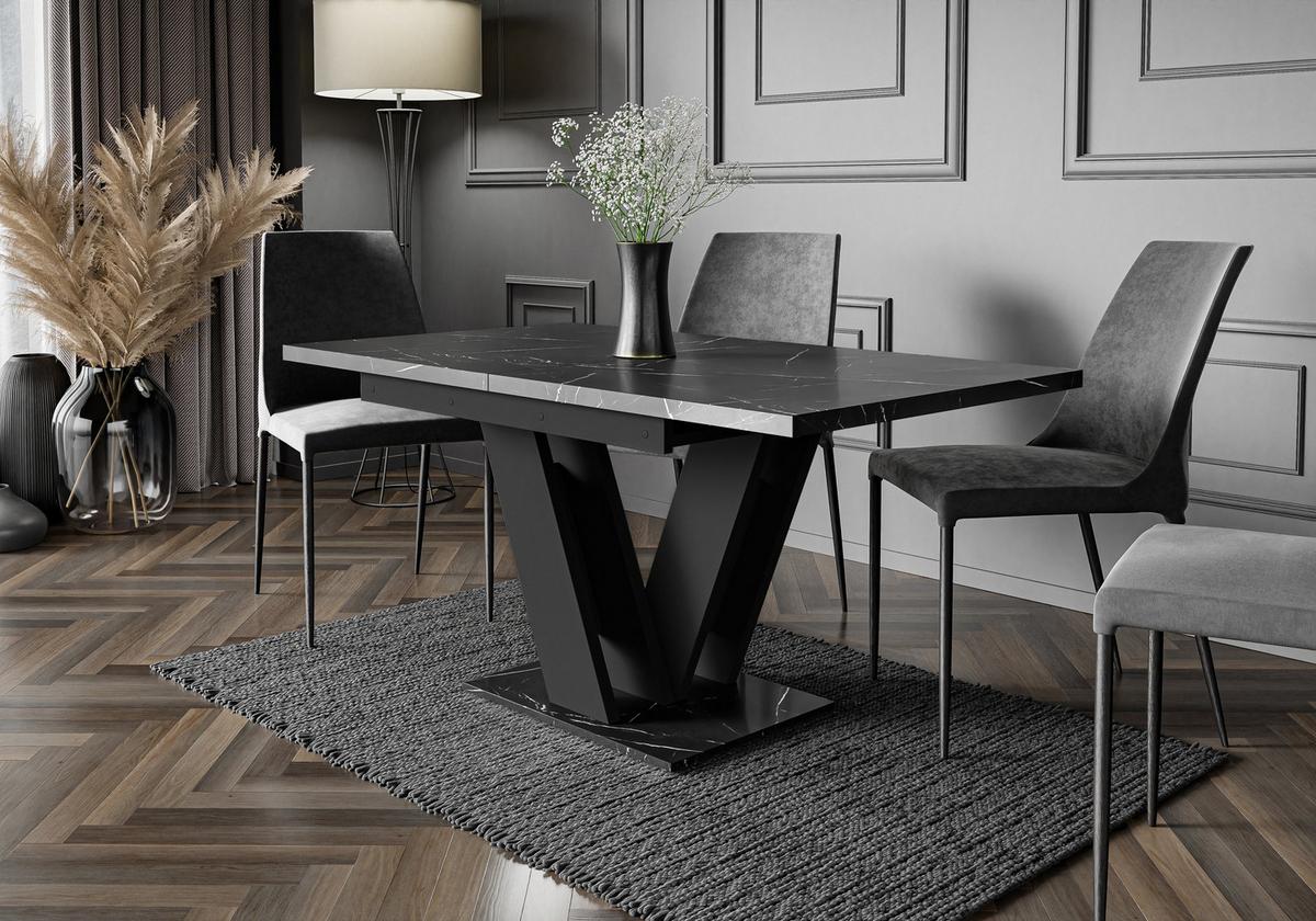 ESSTISCH MASSAR Ausziehbar 120 - 160 / 80 x 76 cm - Hellgrau/Schwarz, Holz (120/80/76cm) - MASSENO