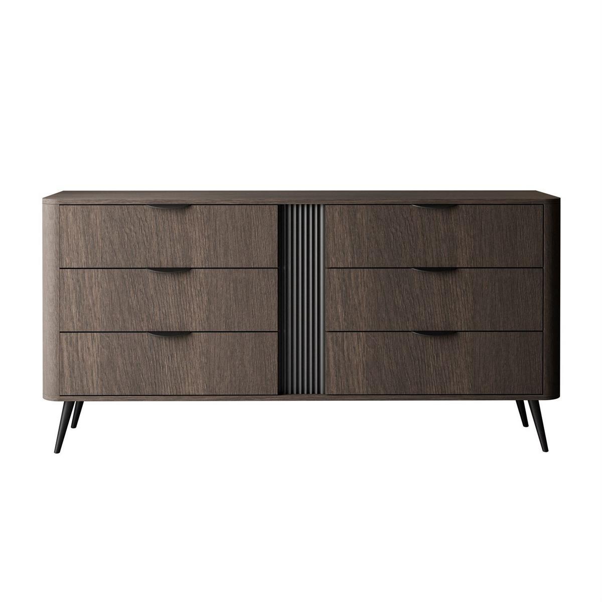 KOMMODE TWILIGHT 6S mit Schubladen - Eichefarben, Holzwerkstoff (163/81/38cm) - Lookway