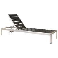 GARTENLIEGE schwarz Nardo - Schwarz, Holzwerkstoff (64/29/198cm) - Beliani