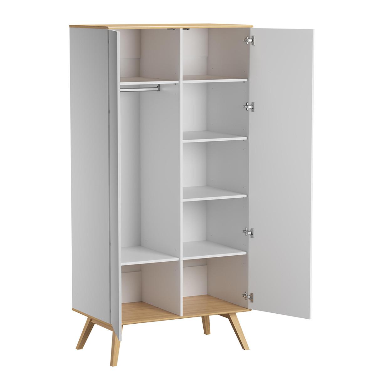 SCHRANK weiß - Weiß, Holzwerkstoff (100/207.5/58cm) - Petits-meubles