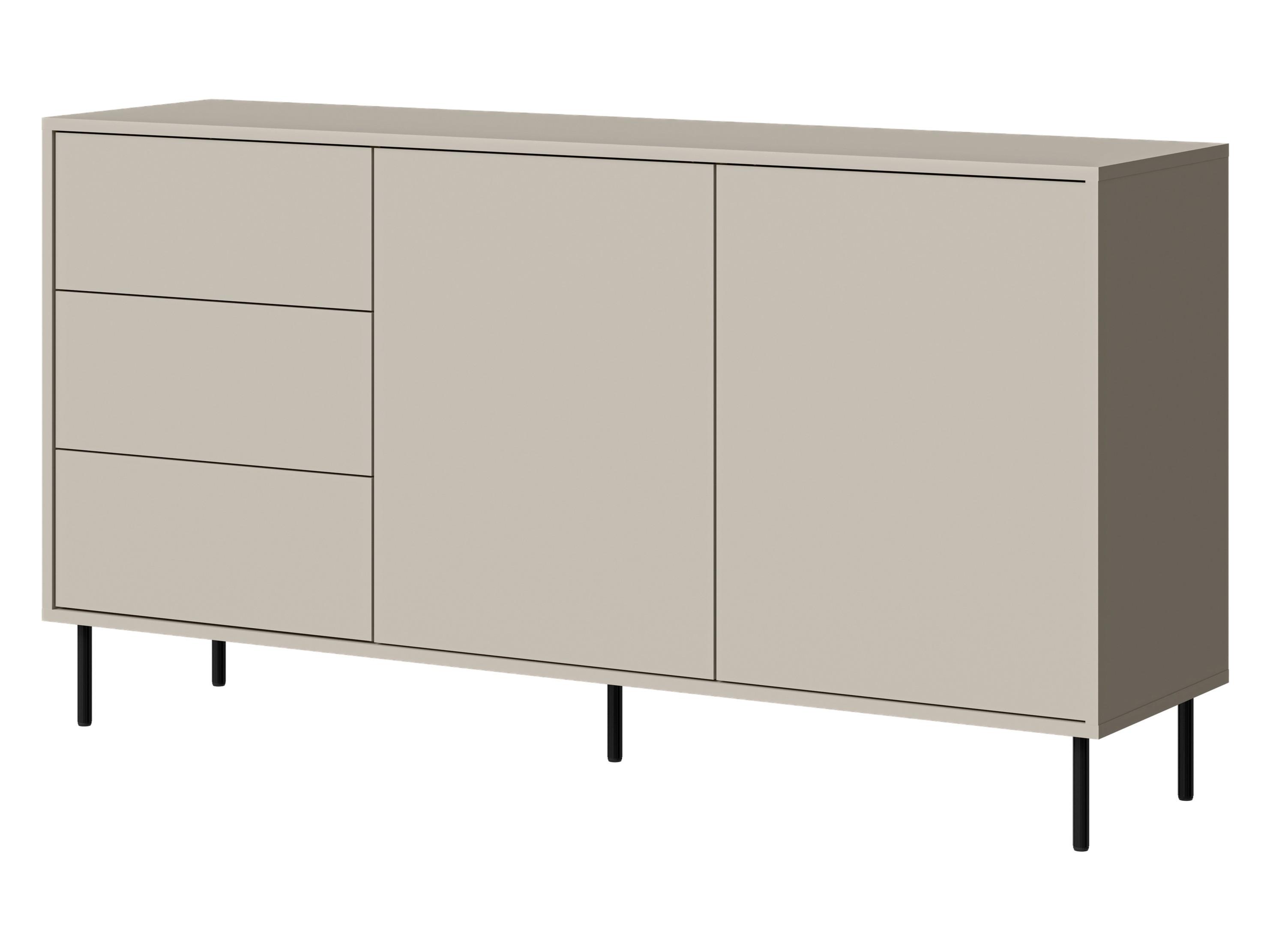 KOMMODE Masha 150 2D3S - Kaschmir/Schwarz, Holzwerkstoff/Metall (151/80/39cm) - MIRJAN24