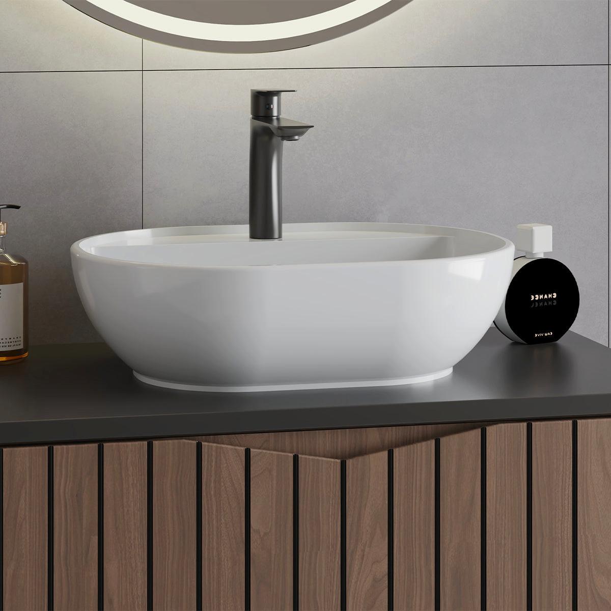 WASCHTISCHUNTERSCHRANK 80.6cm Siena Holz und Schwarz - Braun, Holzwerkstoff (80.6/52.2/46.5cm) - Petits-meubles