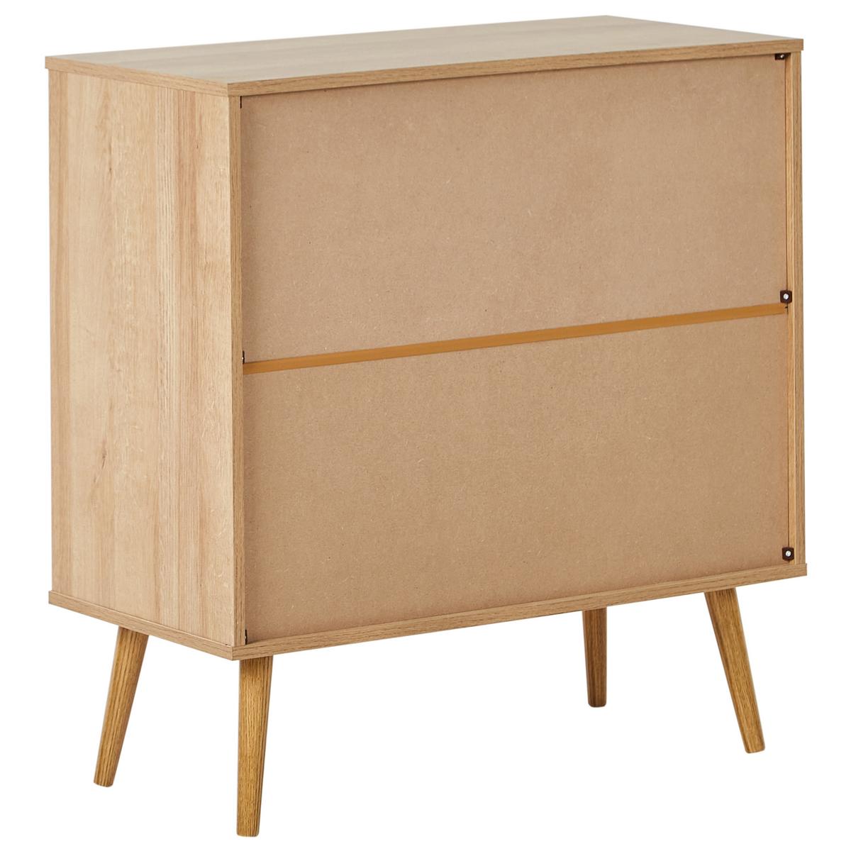 SIDEBOARD mit Glastüren 80 cm Hellbraun Albany - Braun, Holzwerkstoff (80/84/40cm) - Beliani